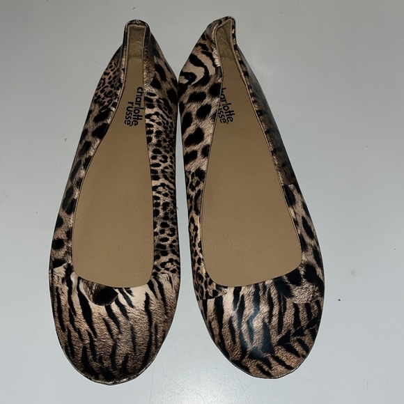 NWT Charlotte Russe cheetah print flats shoes black and tan print - Picture 2 of 4